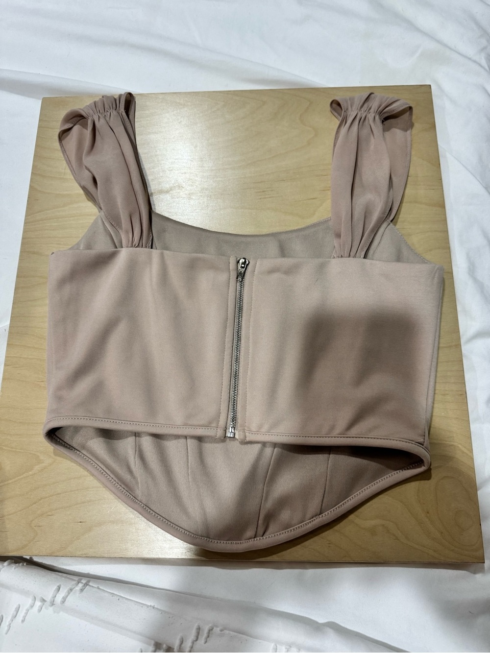 Altar’d State Beige Corset Crop Top S Coquette Balletcore Bustier - Picture 4 of 7